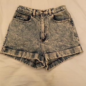 American Apparel Acid Wash High Rise Denim Shorts Size 27